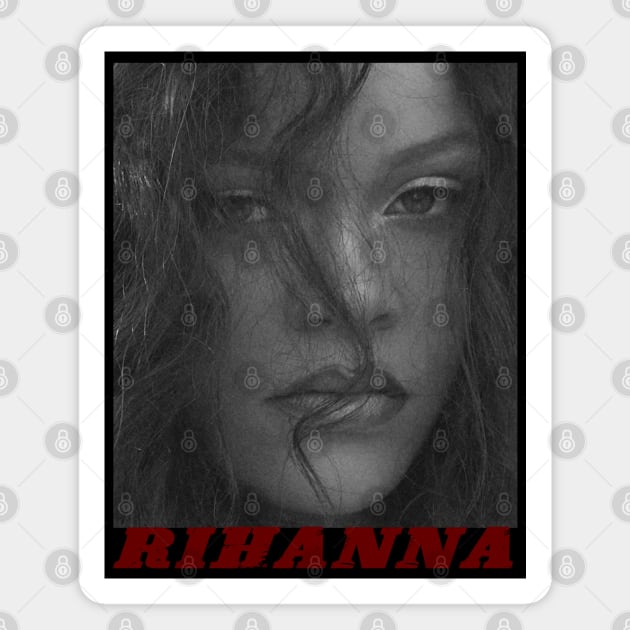 RIHANNA BLACK WHITE Magnet by nurkaymazdesing